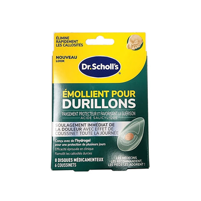 Product label for Dr. Scholl's Callus Removers (6 cushions) in French