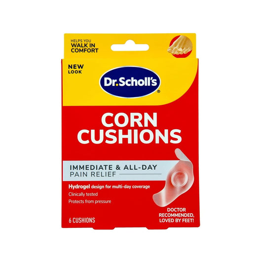 Product label for Dr. Scholl's Corn Cushions (6 cushions) EN