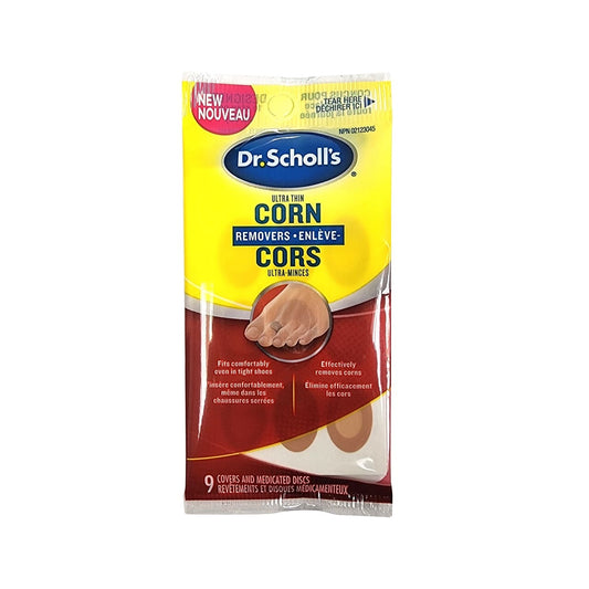 Product label for Dr. Scholl's Ultra Thin Corn Removers (9 count)