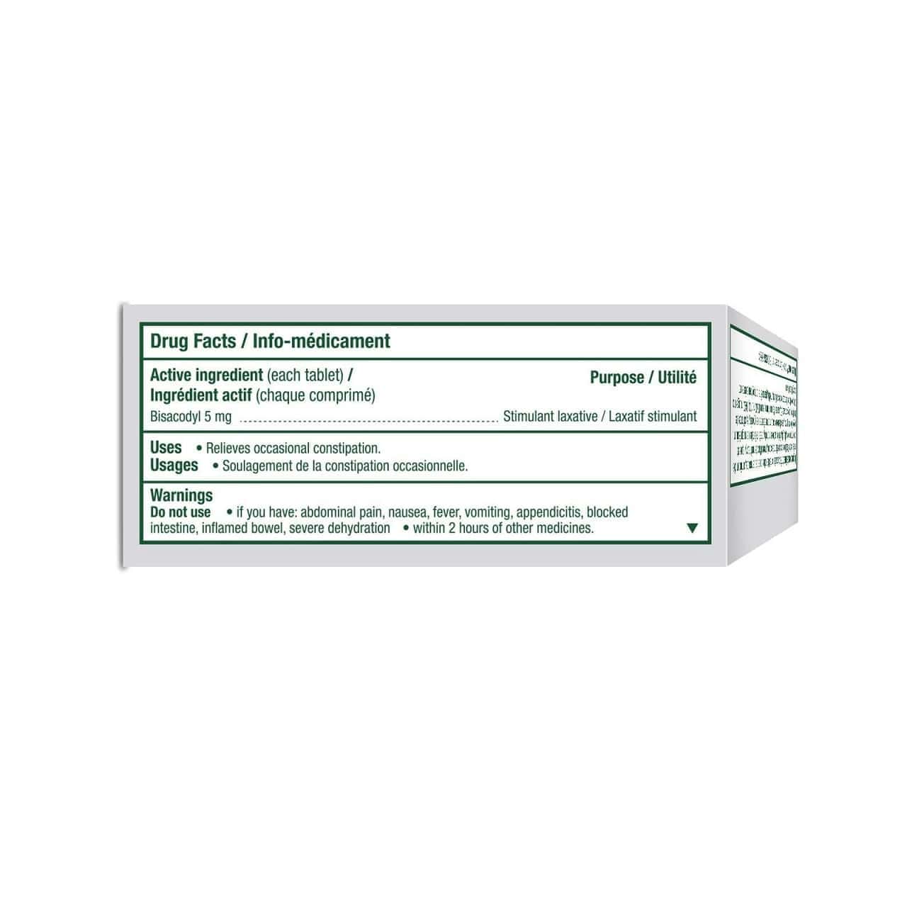 Ingredients, uses, warnings for Dulcolax Bisacodyl 5mg Laxative Tablets (30 tablets)