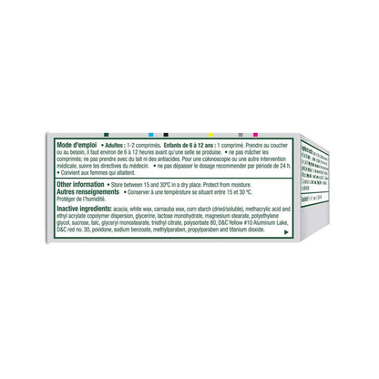 Directions and ingredients for Dulcolax Bisacodyl 5mg Laxative Tablets (10 tablets) in French