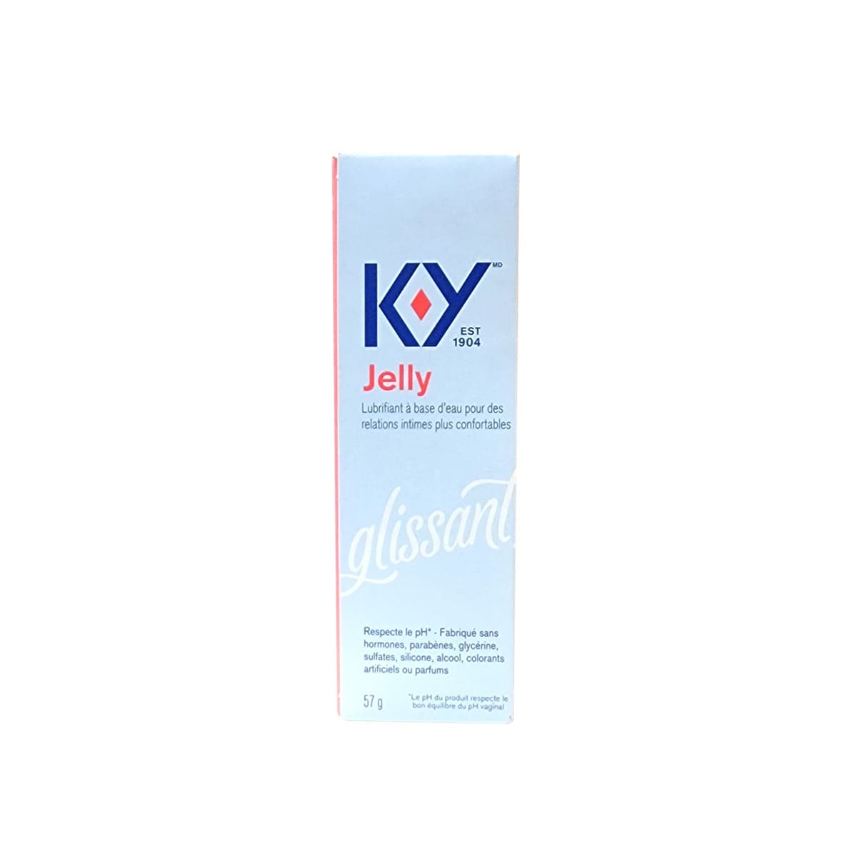 Product label for Durex K-Y Jelly Personal Lubricant (57 grams) in French