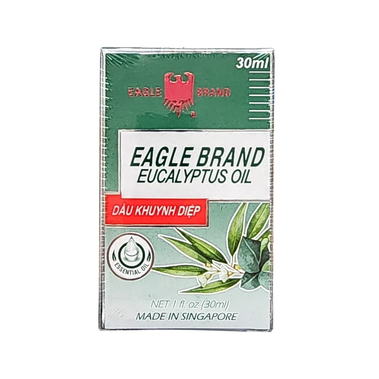 Product label for Eagle Brand Eucalyptus Oil Essential Oil (30 mL)