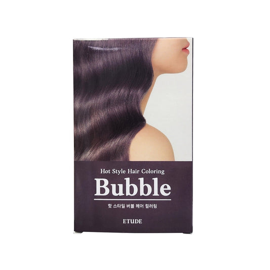 Product label for Etude House Hot Style Bubble Hair Coloring (10PP Ash Violet)