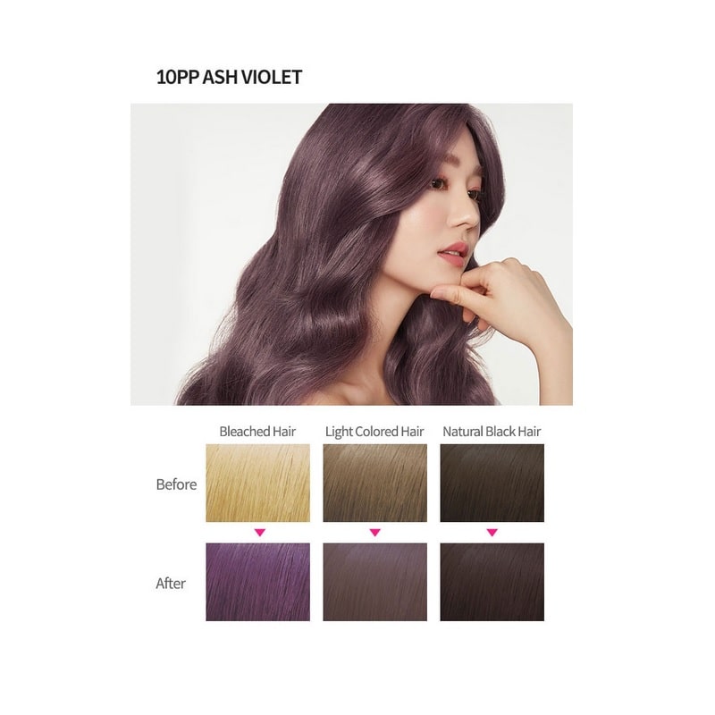 Colour swatch for Etude House Hot Style Bubble Hair Coloring (10PP Ash Violet)