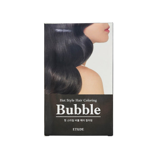 Product label for Etude House Hot Style Bubble Hair Coloring (6B Charcoal Gray)