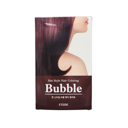 Product label for Etude House Hot Style Bubble Hair Coloring (7R Cherry Red)