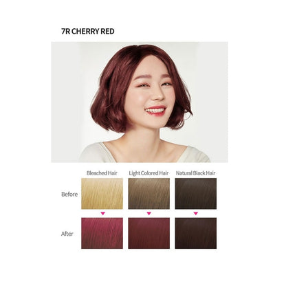 Color swatch for Etude House Hot Style Bubble Hair Coloring (7R Cherry Red)
