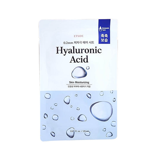 Product label for Etude House Hyaluronic Sheet Mask (1 Sheet)