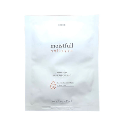 Product label for Etude House Moistfull Collagen Sheet Mask (1 Sheet)