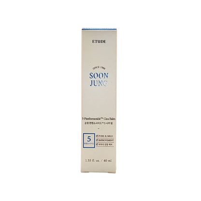 Product label for Etude House Soonjung 5-Panthensoside Cica Balm (40 mL)
