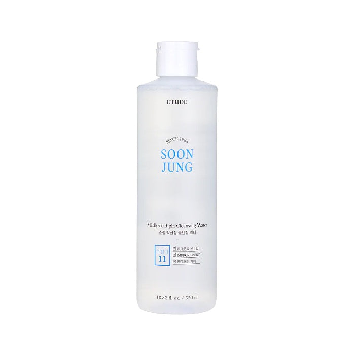 Product label for Etude House Soonjung 5.5 Cleansing Water (320 mL)