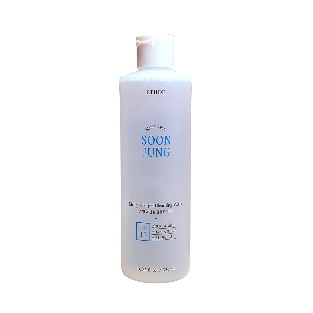 Product label for Etude House Soonjung 5.5 Cleansing Water (320 mL)