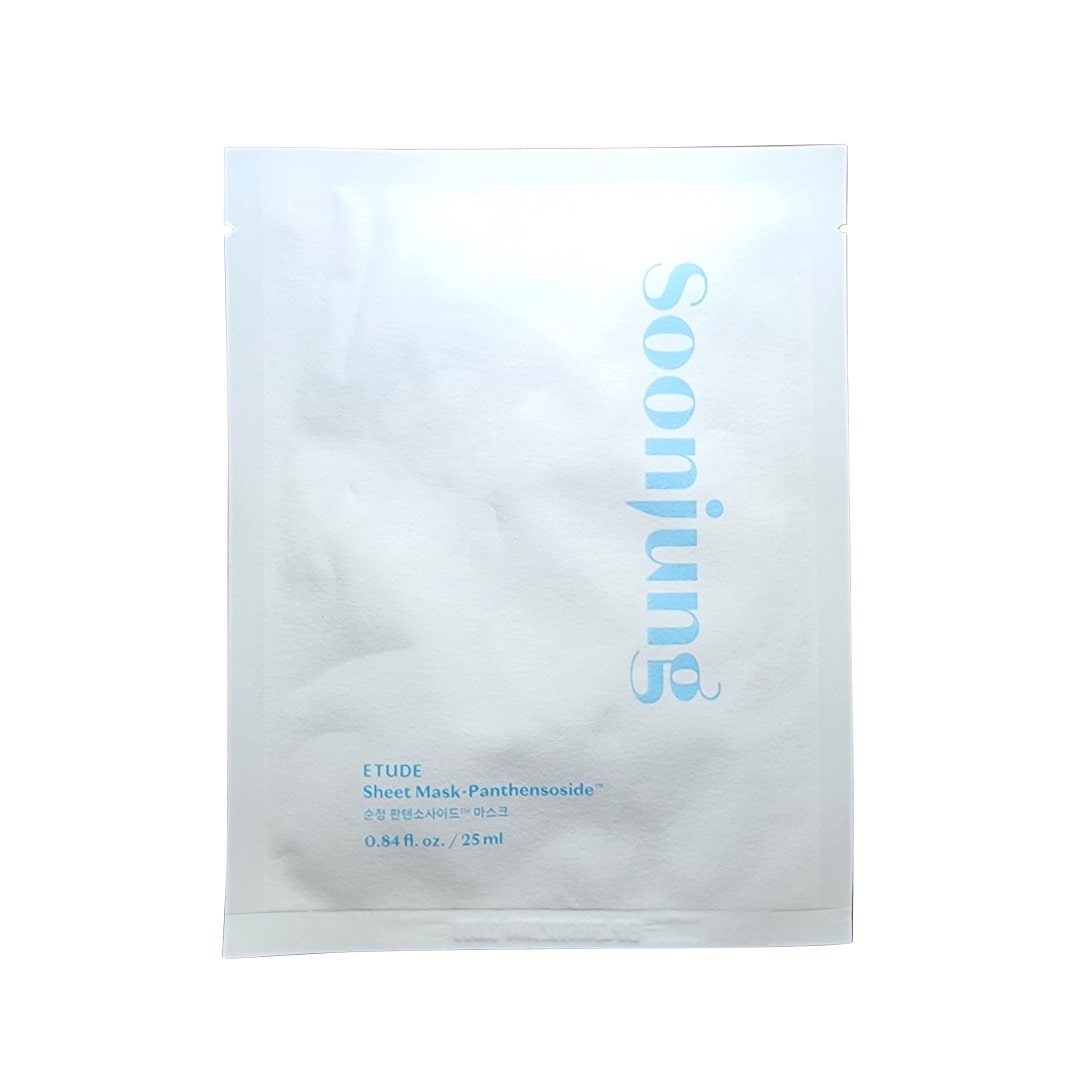 Product label for Etude House Soonjung Sheet Mask Panthensoside (1 Sheet)