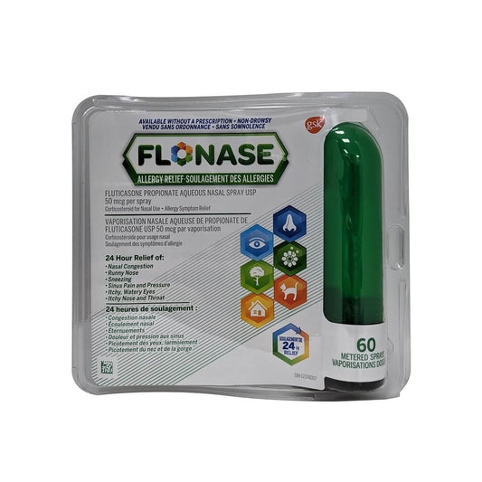 Product label for Flonase Allergy Relief Nasal Spray (60 sprays)