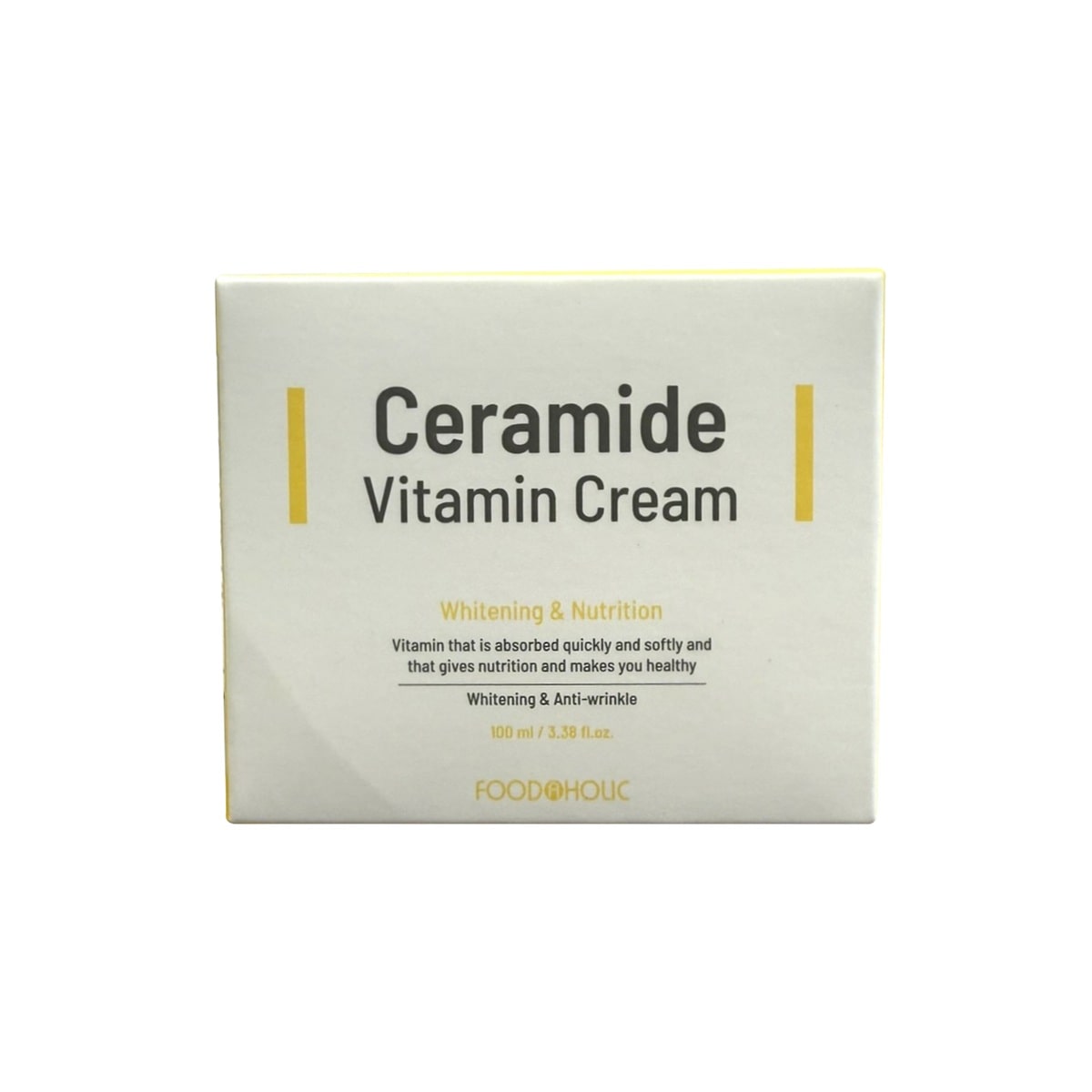 Product label for Foodaholic Ceramide Vitamin Cream (100 mL)