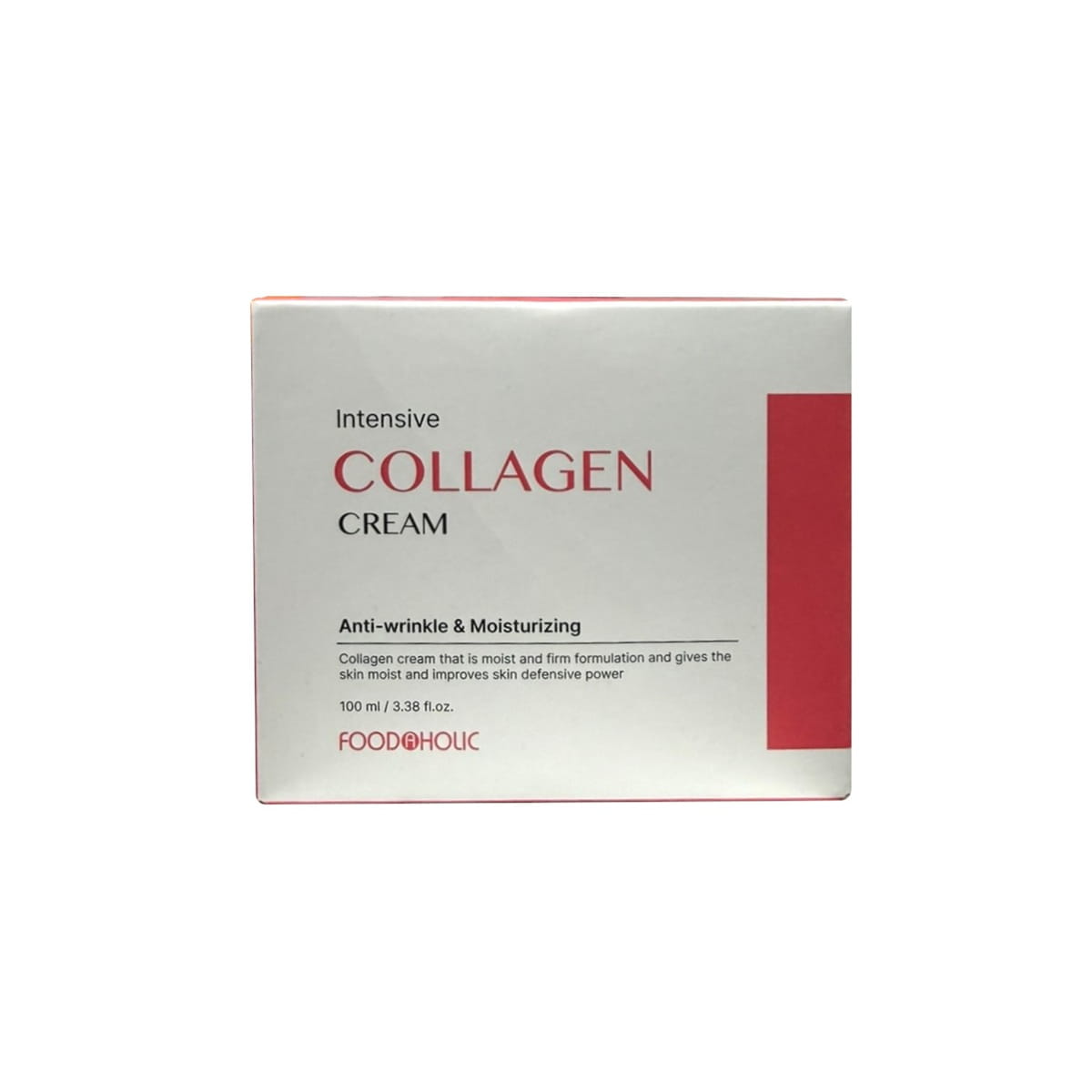 Product label for Foodaholic Intensive Collagen Cream (100 mL)