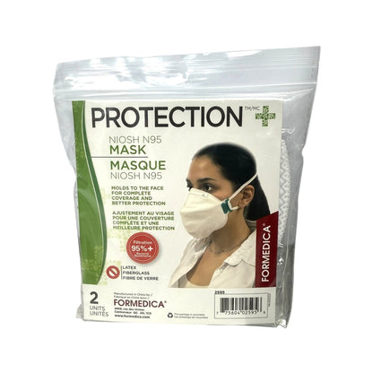 Product Label for Formedica NIOSH N95 Masks (2 count)