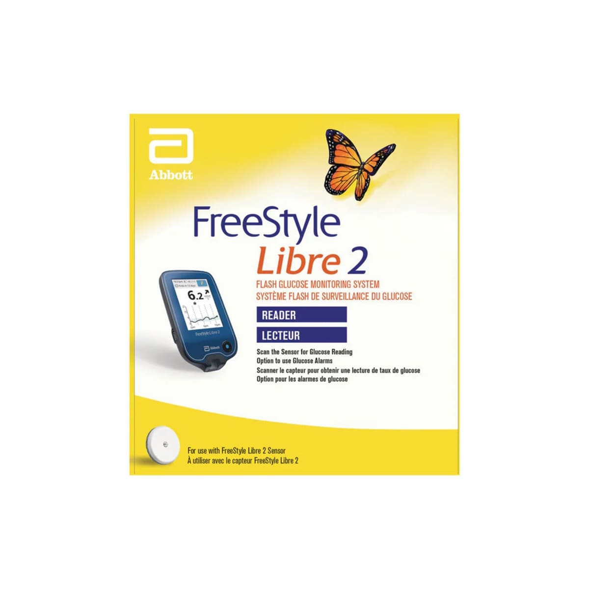 Product label for FreeStyle Libre 2 Blood Glucose Monitoring Reader