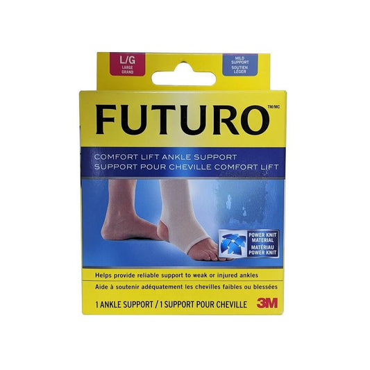 Product label for Futuro Comfort Lift Ankle Support (Large)