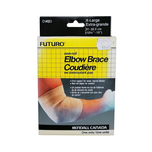 Product label for Futuro Elbow Brace (X-Large)