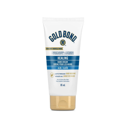 Label for Gold Bond Ultimate Healing Hand Cream (85 mL)