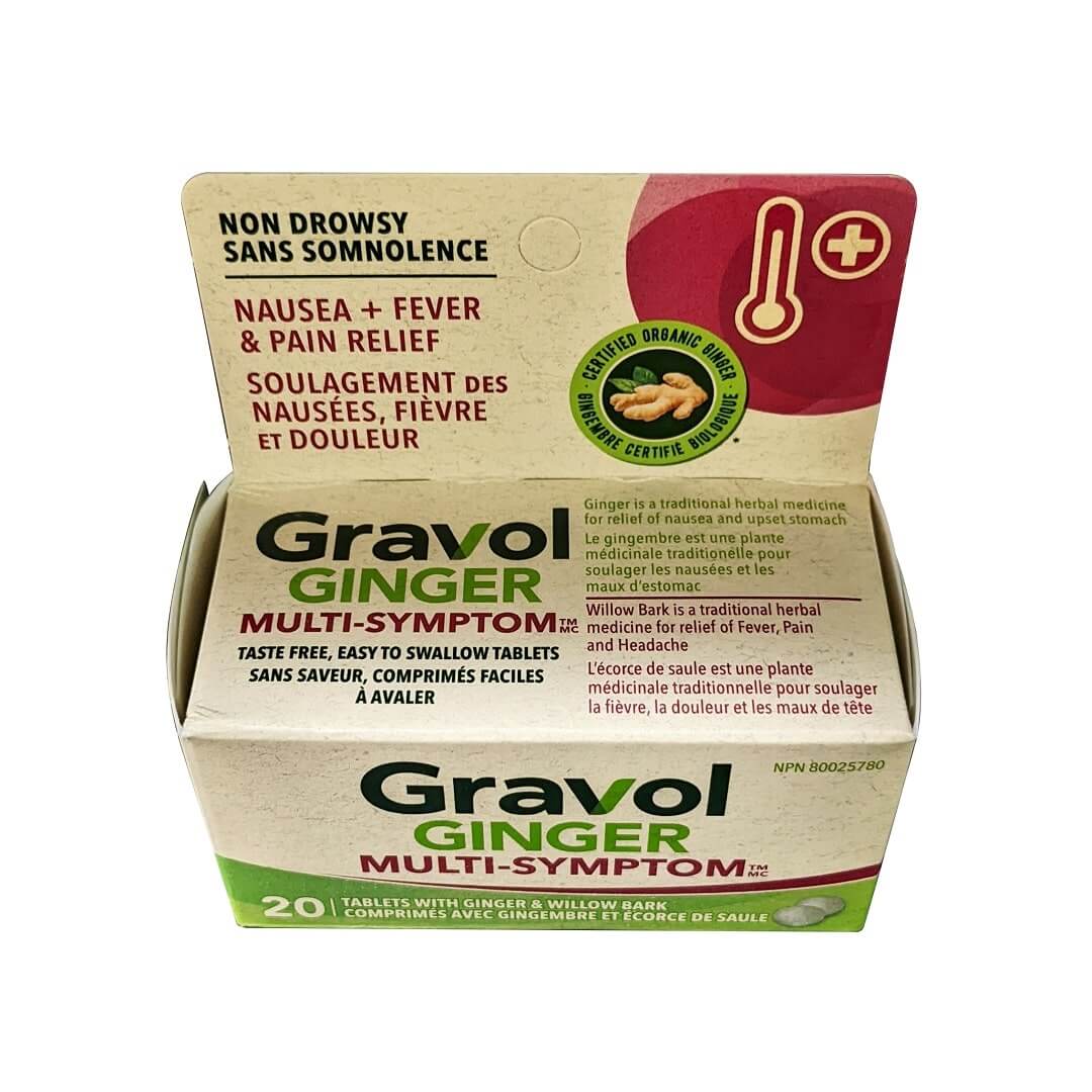 Information for Gravol Ginger Multi-Symptom Relief (20 tablets)