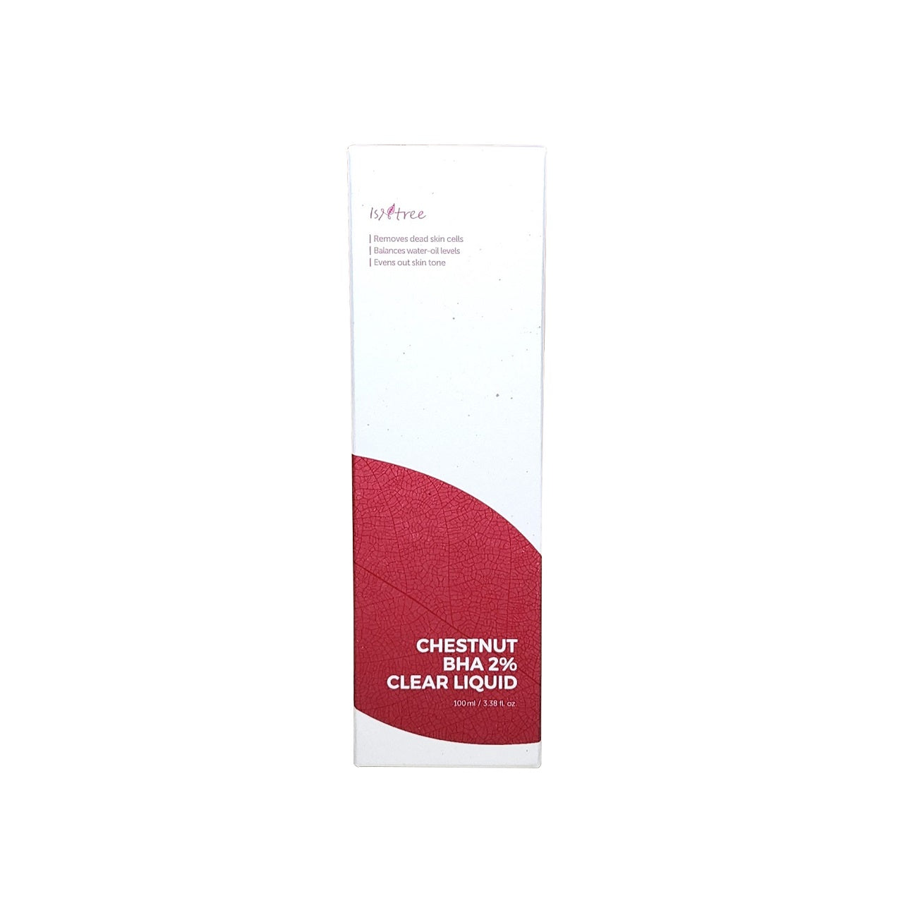 Product label for Isntree Chestnut BHA 2% Clear Liquid (100 mL)
