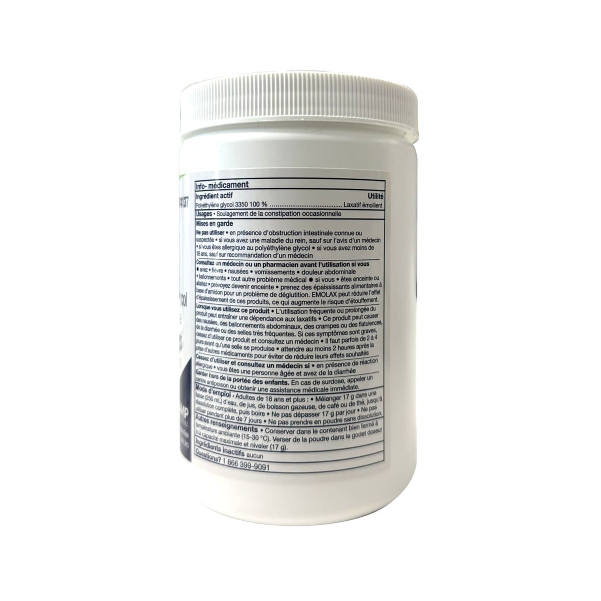 Ingredients, Uses, Warnings, Directions for JAMP EMOLAX Laxative Powder (510 grams) French
