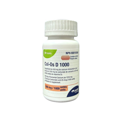 Product label for JAMP Pharma Cal-O's Calcium with Vitamin D3 (60 caplets)