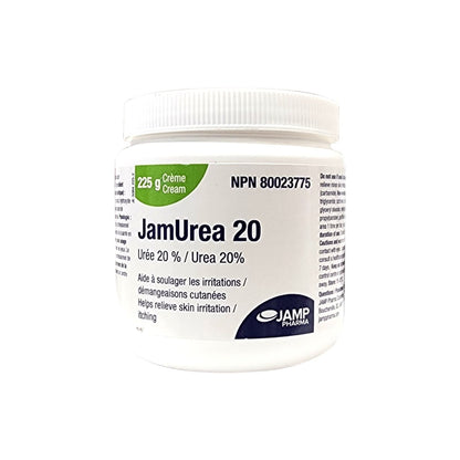 Product label for JAMP Pharma JamUrea 20 Cream (225 grams)