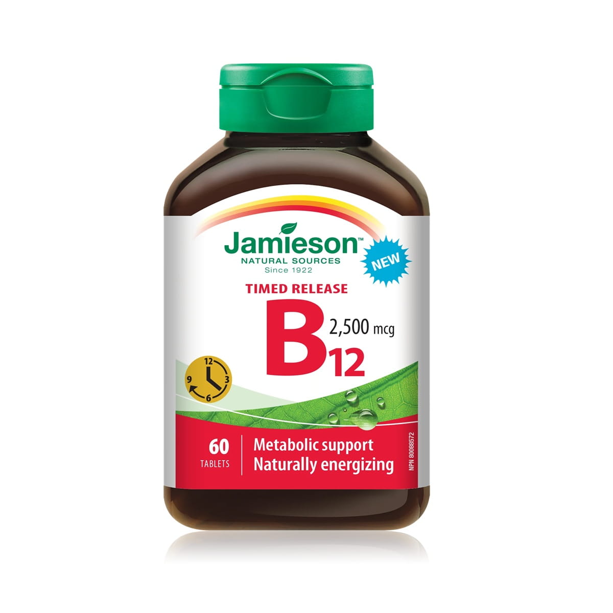Product label for Jamieson B12 2500 mcg Timed Release (60 tablets) EN
