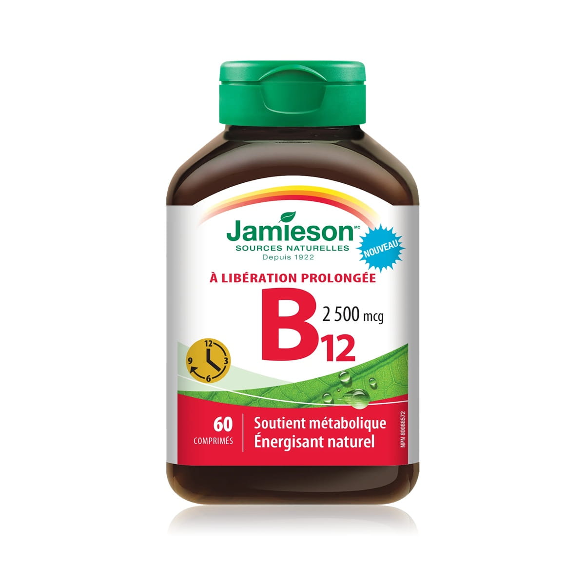Product label for Jamieson B12 2500 mcg Timed Release (60 tablets) FR