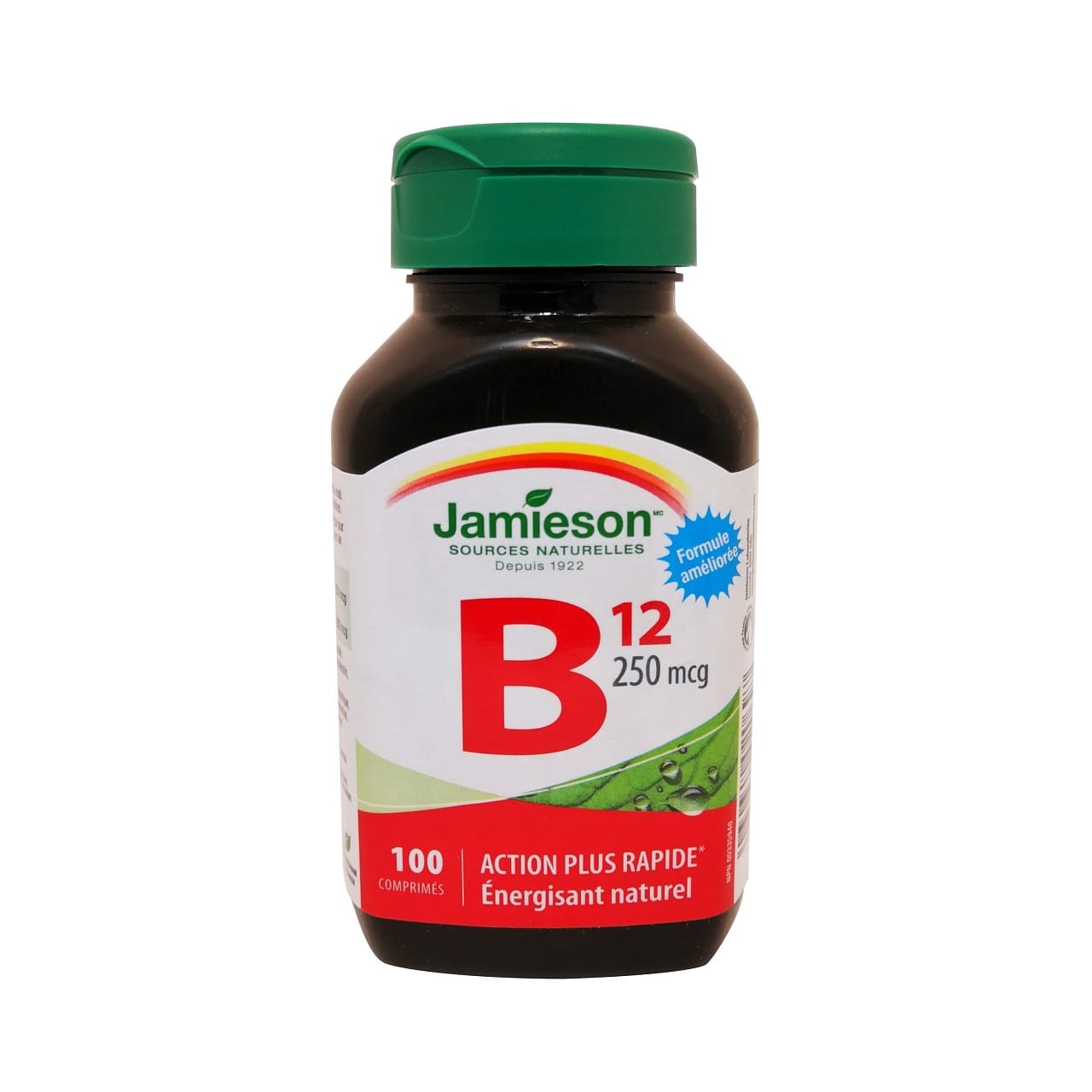 Product label for Jamieson B12 250mcg in French