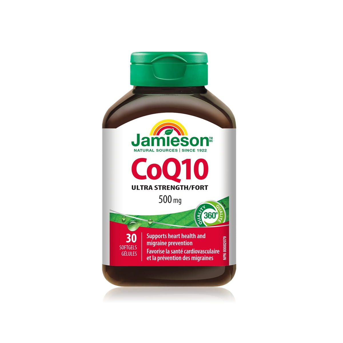 Bottle for Jamieson CoQ10 500 mg (30 softgels)