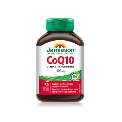 Bottle for Jamieson CoQ10 500 mg (30 softgels)