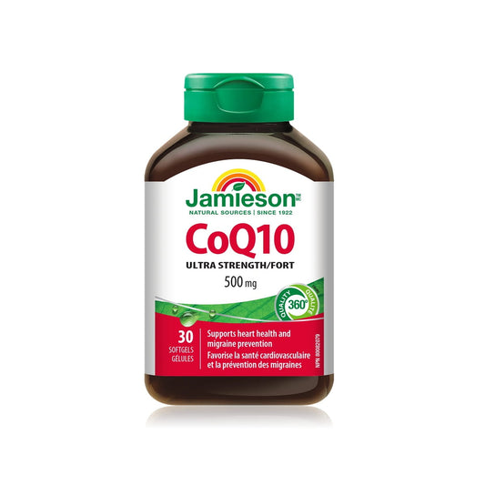 Bottle for Jamieson CoQ10 500 mg (30 softgels)