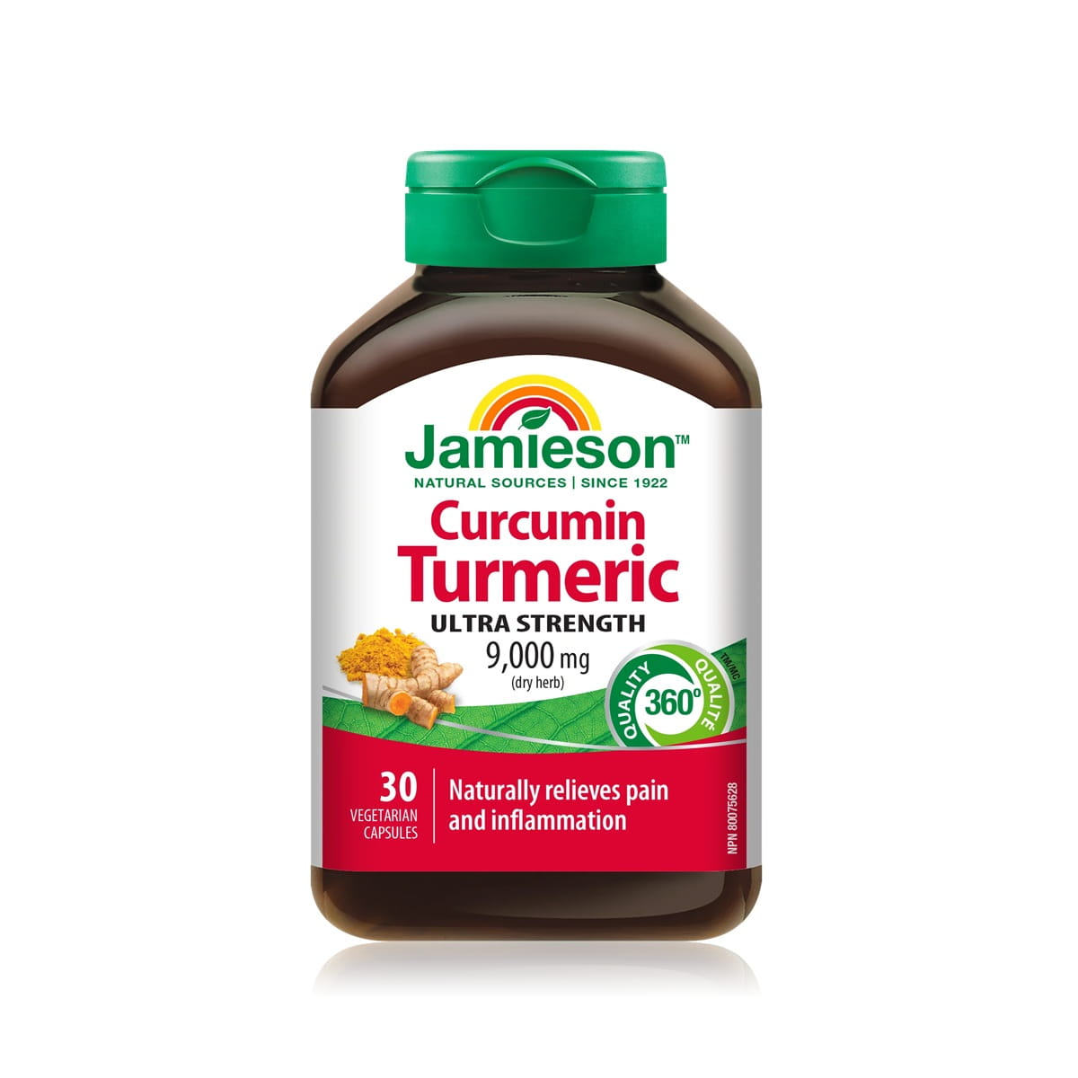 Product label for Jamieson Curcumin Turmeric Ultra Strength (30 capsules) EN