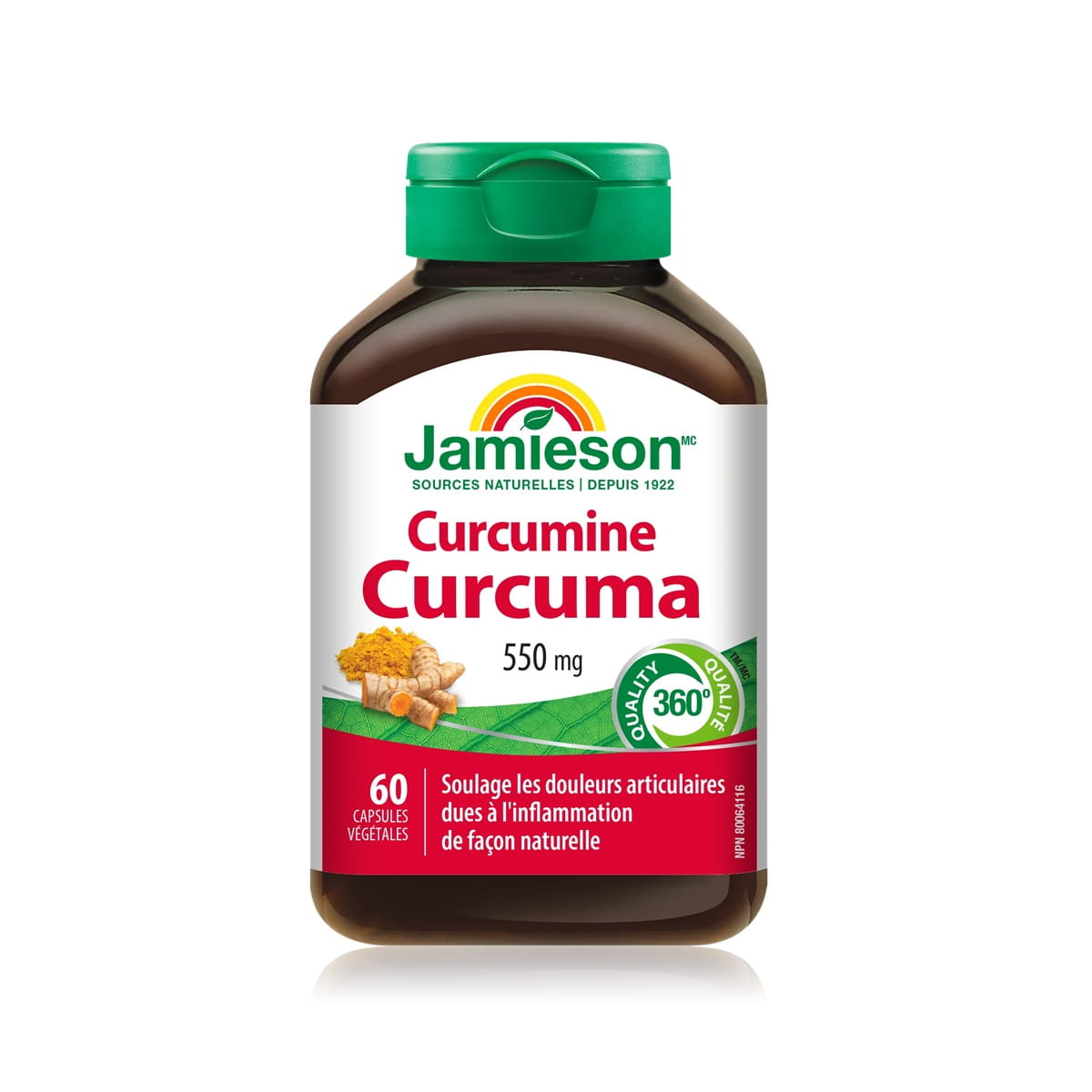 Product label for Jamieson Curcumin Turmeric Ultra Strength (30 capsules) FR