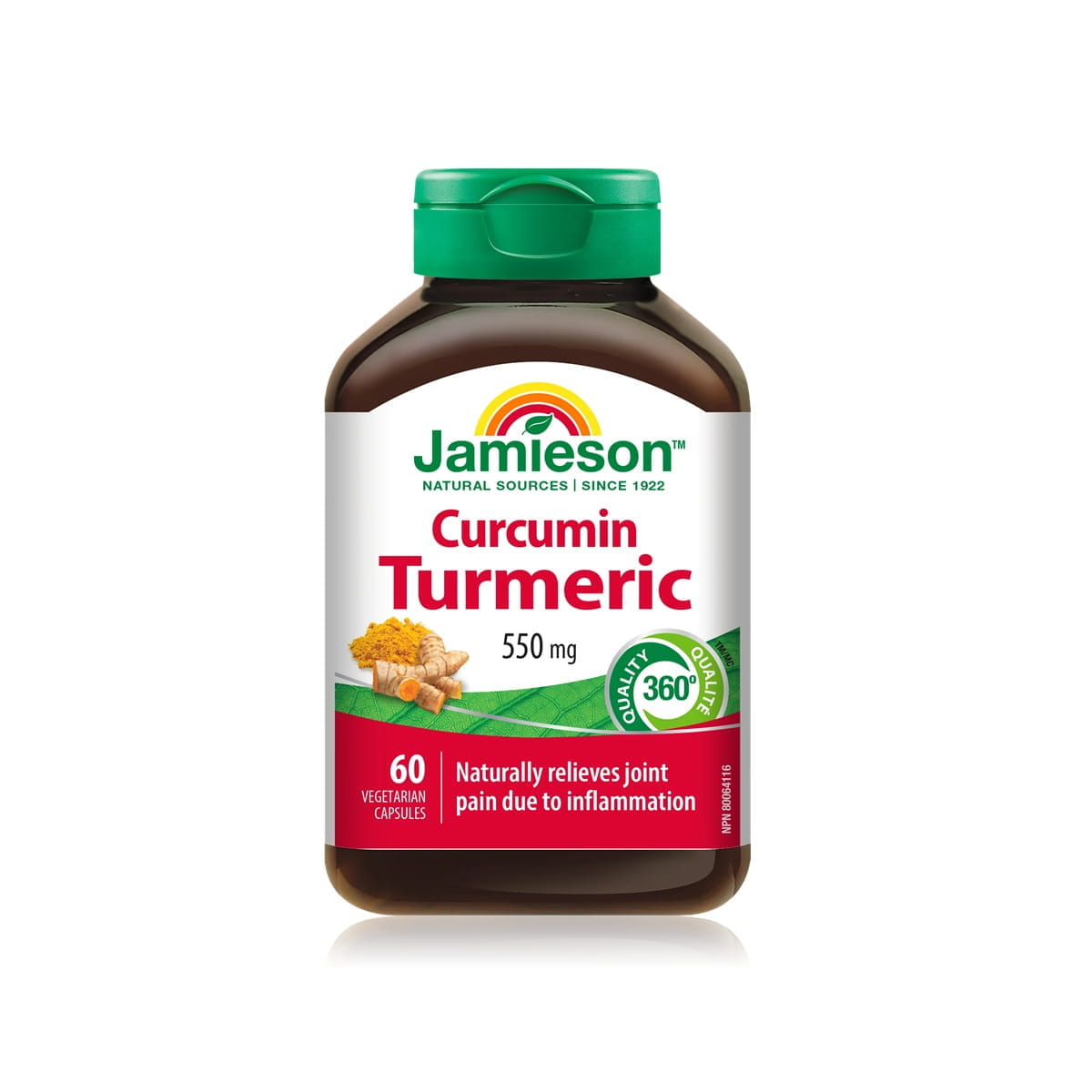 Product label for Jamieson Curcumin Turmeric (60 capsules) EN