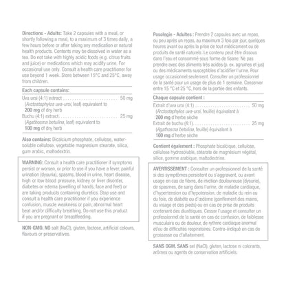 Directions, ingredients, warnings for Jamieson Diuretic Herbal Complex (60 capsules)