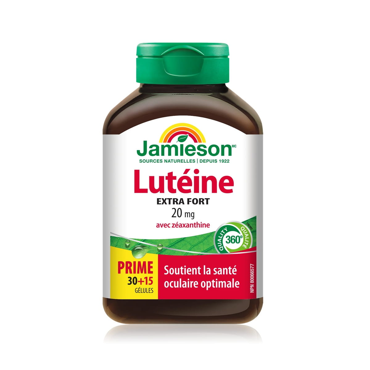 Product label for Jamieson Lutein Extra Strength with Zeaxanthin (45 softgels) FR