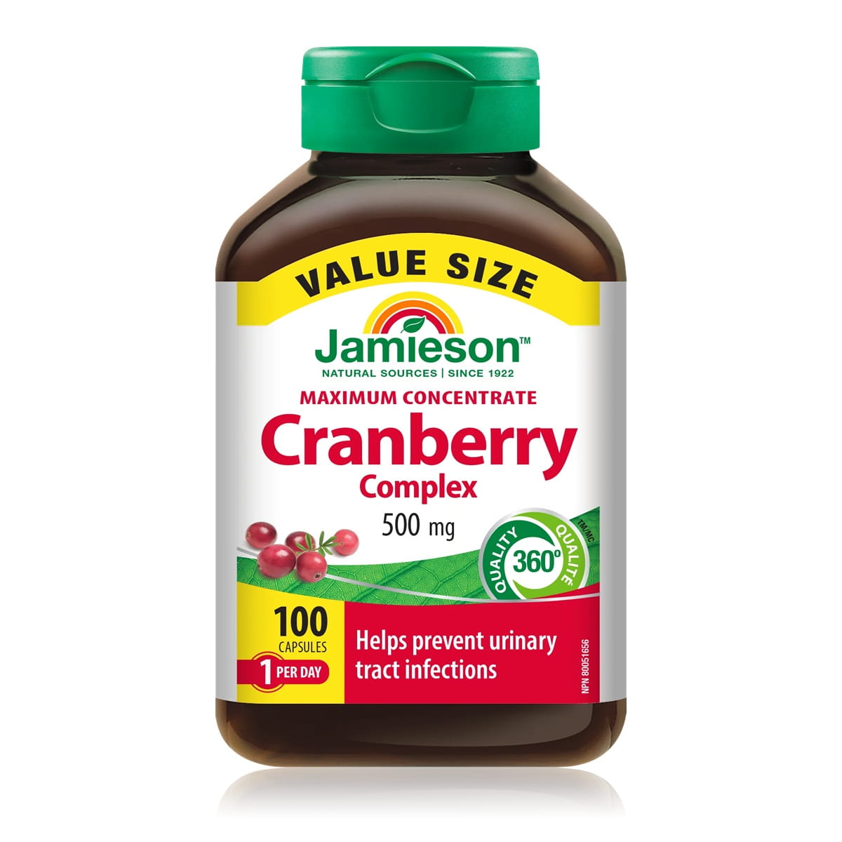 Product label for Jamieson Max Concentrate Cranberry Complex (100 capsules) EN