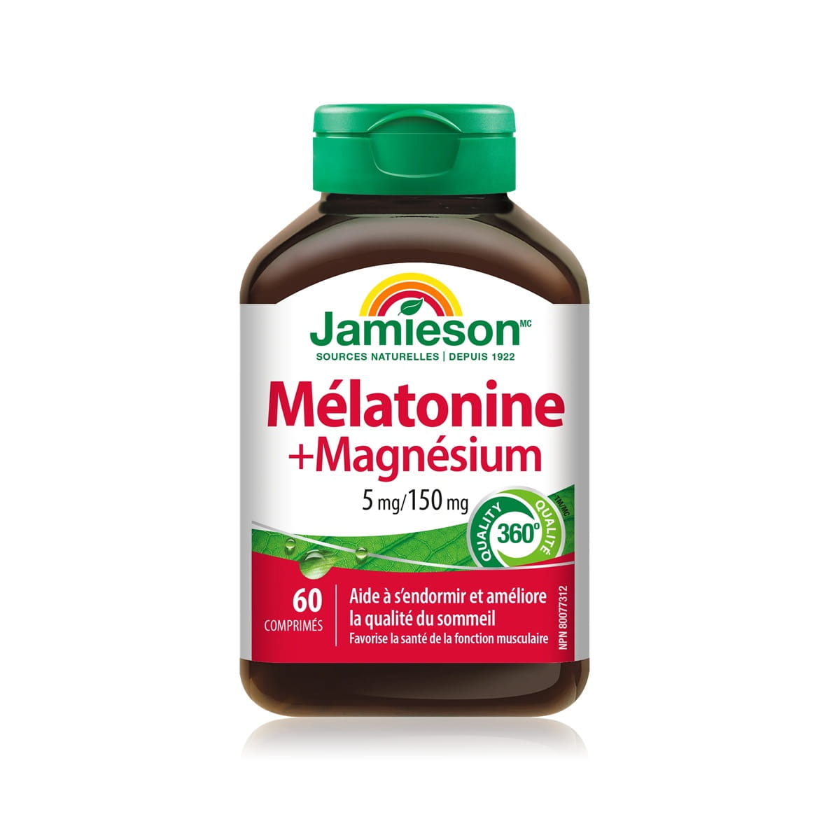 Product label for Jamieson Melatonin with Magnesium (60 tablets) FR