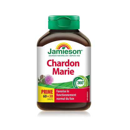 Product label for Jamieson Milk Thistle (90 caplets) FR