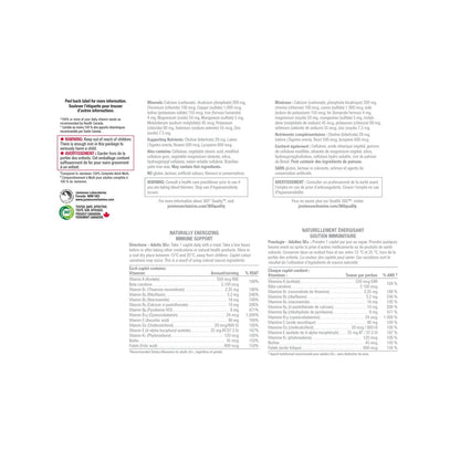 Ingredients, warnings for Jamieson Multi 100% Complete Vitamin for Adults 50+ (115 caplets)