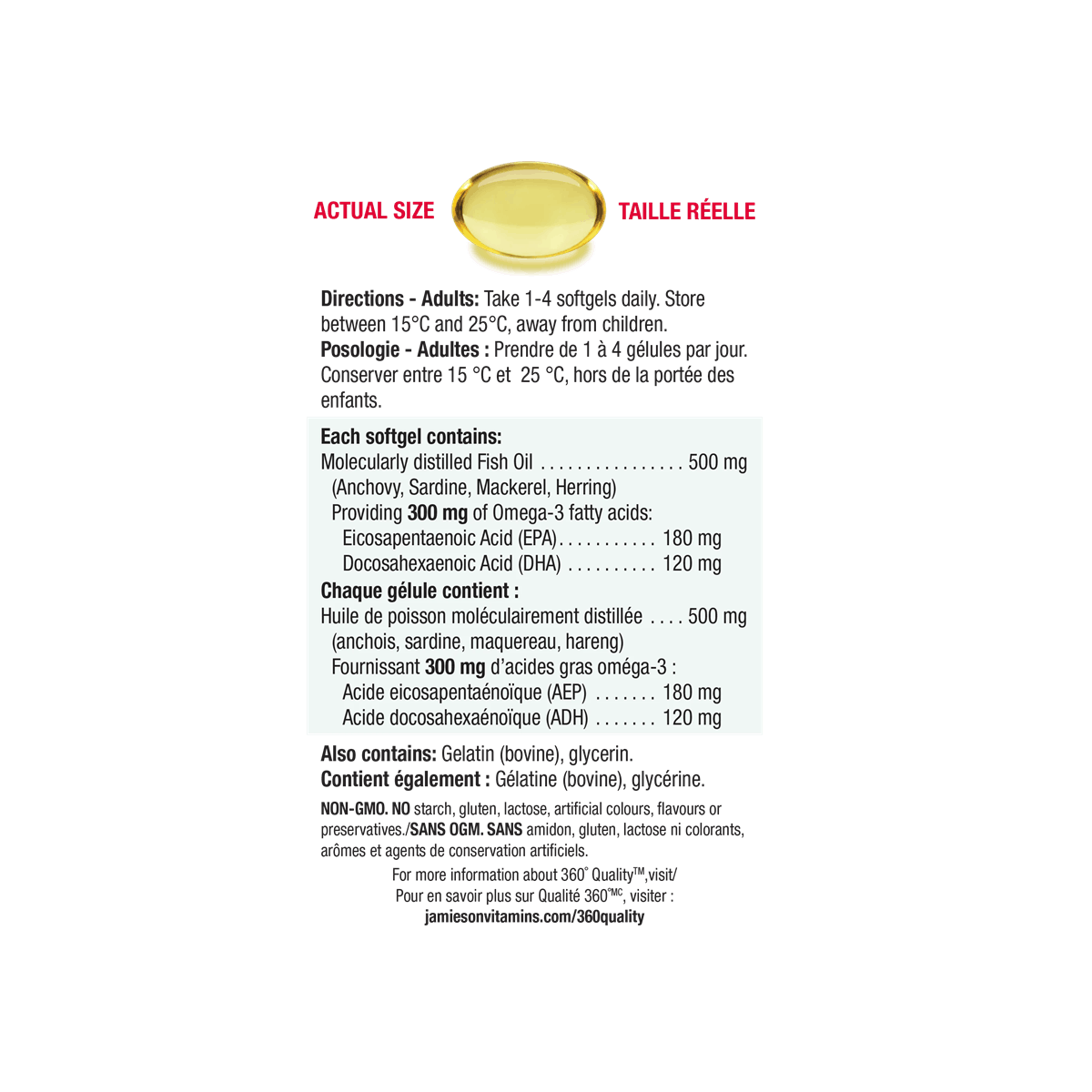Description for Jamieson Omega-3 Select Mini (200 softgels)