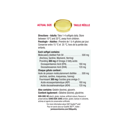 Description for Jamieson Omega-3 Select Mini (200 softgels)