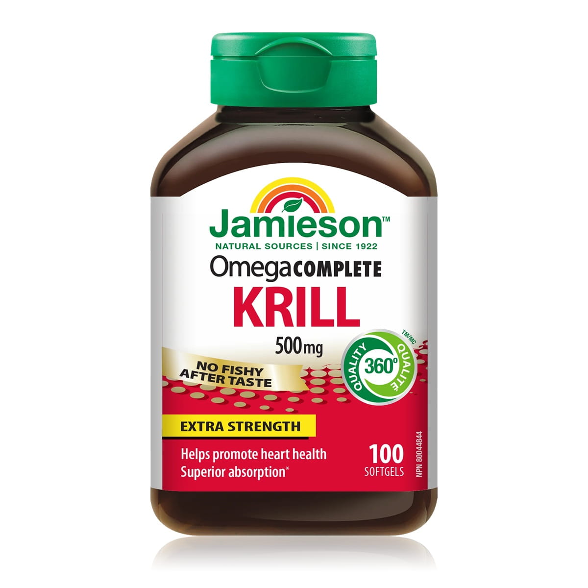 Product label for Jamieson Omega Complete Krill 500 mg (100 softgels) EN
