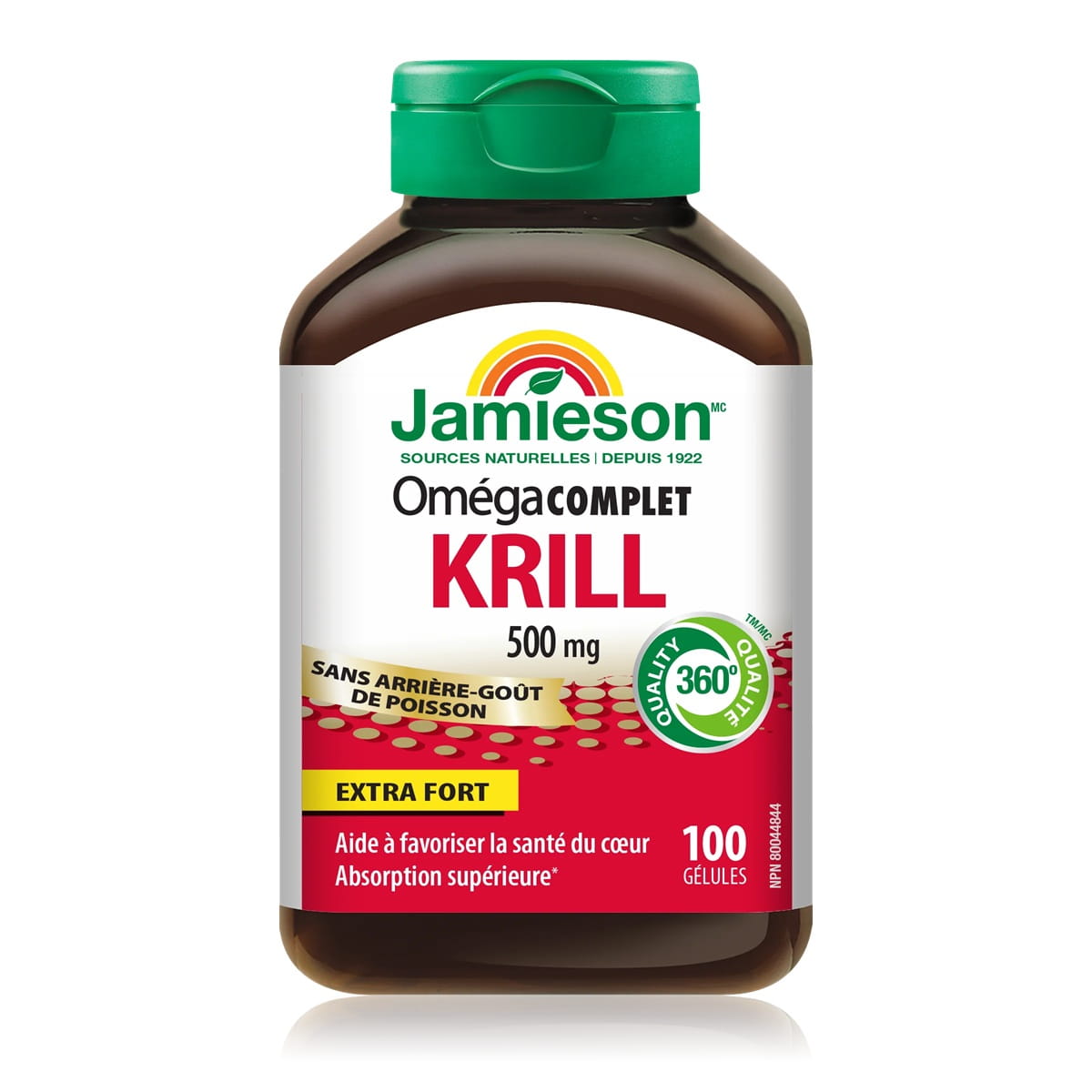 Product label for Jamieson Omega Complete Krill 500 mg (100 softgels) FR